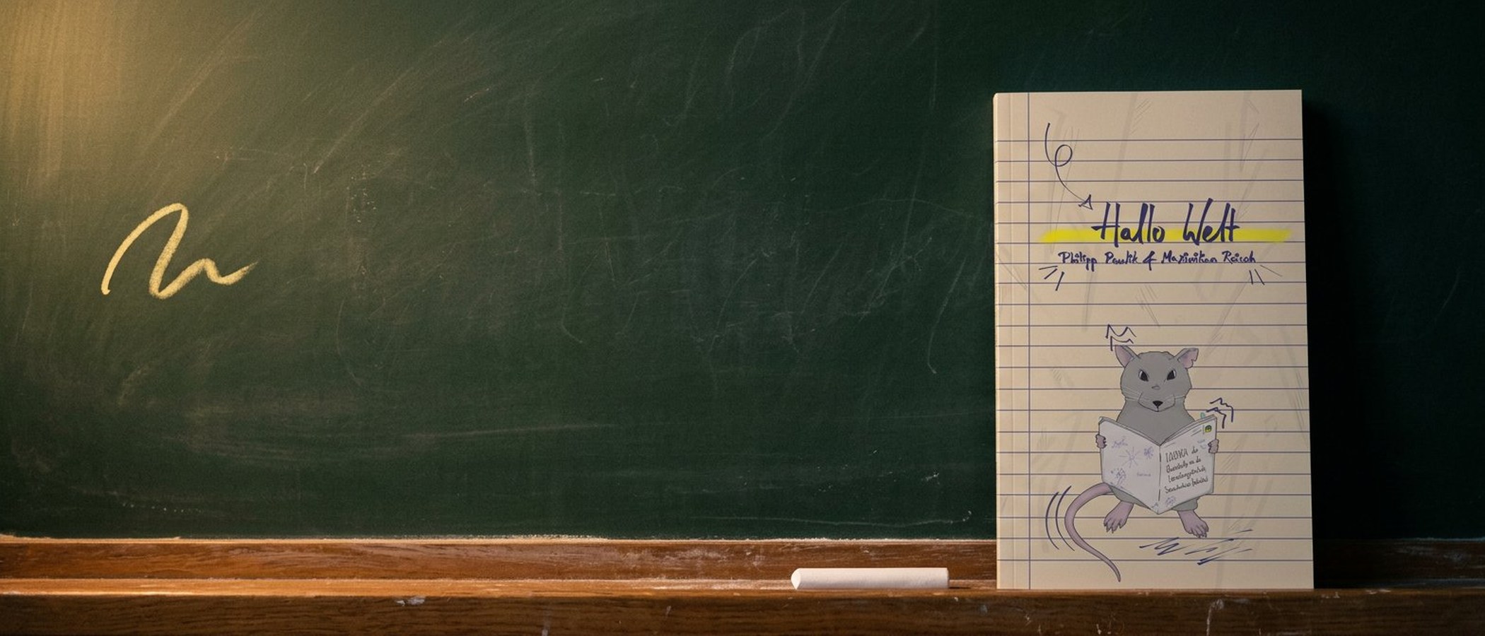 Hallo Welt vor einer Kreidetafel: ein Buch über den ganz normalen Schulwahnsinn